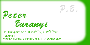 peter buranyi business card